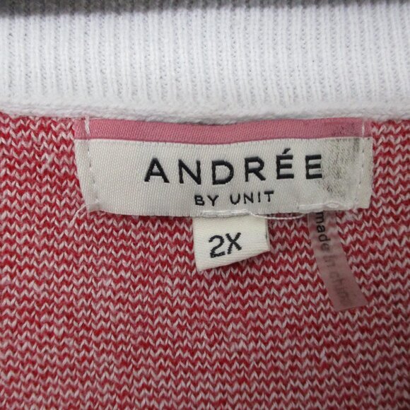 Andree By Unit Balloon Sweater Raw Hem Kiss Lips White & Red Women Size | 2X - Picture 6 of 14